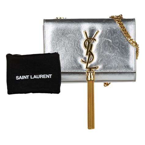 pochette ysl argento|Y TOTE IN LEATHER .